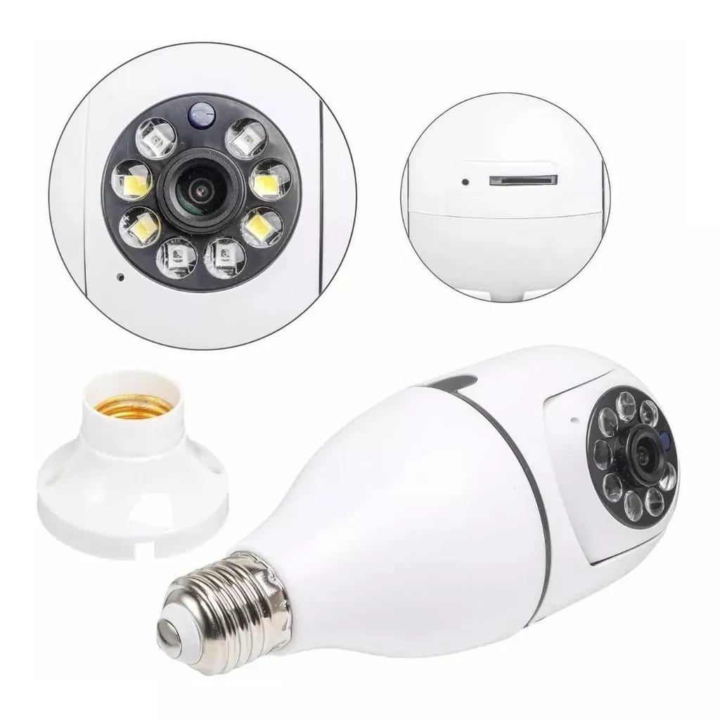 Camera An Ninh ip wifi Không Dây Xoay 360 Độ Với Đầu Nối Đèn Phù Hợp Với Tầm Nhìn Ban Đêm hd