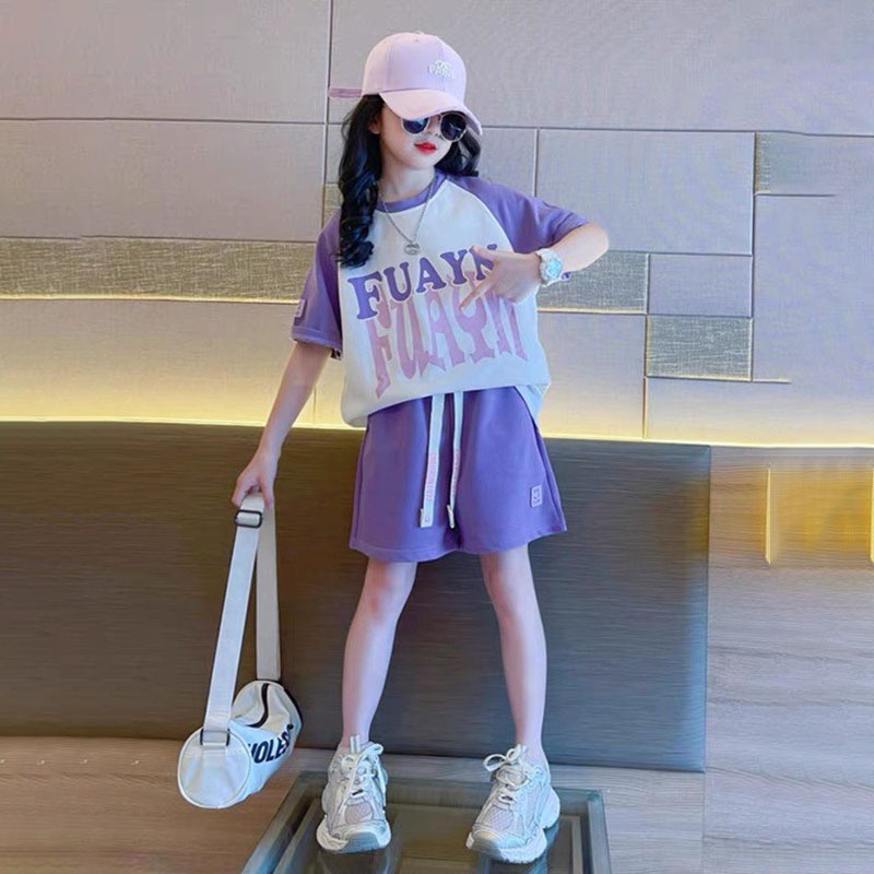 Bộ quần áo mùa hè bé gái 18-55kg từ 6-14 tuổi hình fuayn. Đồ bộ thời trang bé gái, sét đồ bé gái