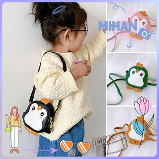 Mihan1 túi đeo chéo da pu hình chim cánh cụt dễ thương cho bé gái