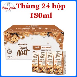 Thùng 24 Hộp Sữa 9 loại hạt Vinamilk Super Nut 180ml mẫu mới