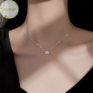 Vòng cổ mặt cỏ bốn lá may mắn đính đá zircon pha lê cho nữ vn