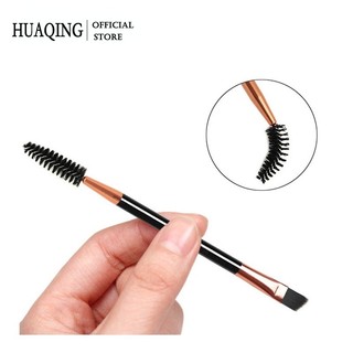 HUAQING Cọ Chải Lông Mi Lông Mày Hai Đầu Tay Cầm Nhựa Tổng Hợp