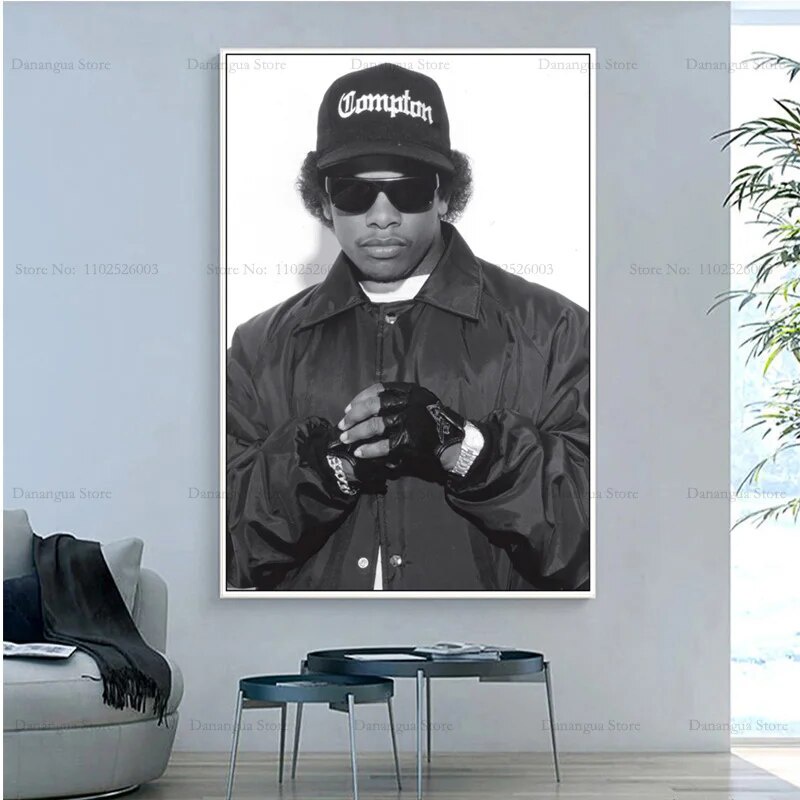 80 Old School Hip Hop Eazy E Gangsta Rap Rapper Poster Hd In Hình Nghệ Thuật Treo Tường Tranh Canvas