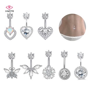 Khuyên rốn hình trái tim và bướm đính đá zircon mới