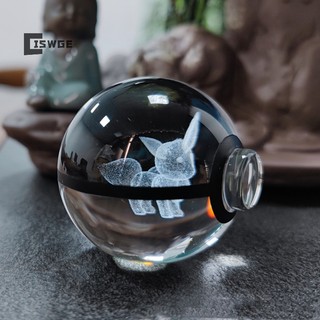 [CISWGE] Đồ Chơi Quả Cầu Pha Lê Pokemon 3D Có Đèn LED