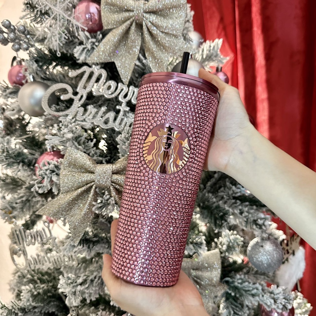 Ly Giữ Nhiệt Starbucks 470ml, Ly Đá Gai Hồng Fullbox Siêu Đẹp Blackpink Starbucks