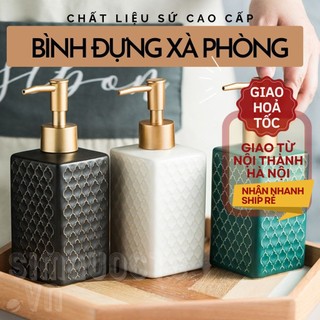 Bình đựng xà phòng, bình sứ đựng sữa tắm, dầu gội hoạ tiết cổ điển sang trọng