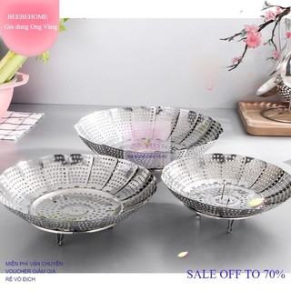 Vỉ hấp, khay hấp inox, xửng hấp inox hấp bánh bao, thức ăn gấp gọn thông minh beebehome