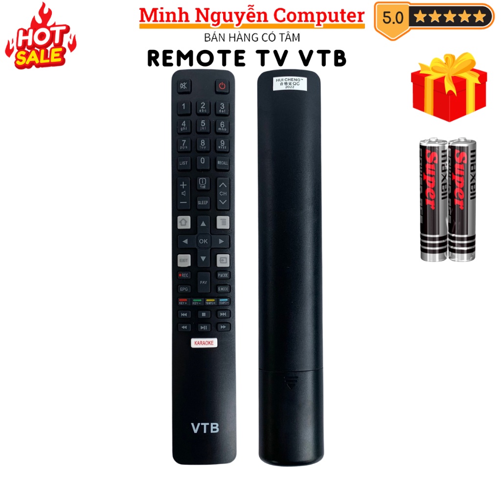 Remote điều khiển tivi VTB Mã 01, điều khiển TV VTB các dòng Led / LCD / Smart TV - Minh Nguyễn