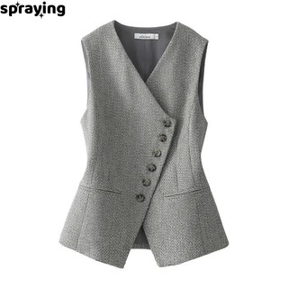spraying gile áo áo+vest+nữ vest set nữ New Style Thời trang Durable casual WMJ2410CU5 2Z240112