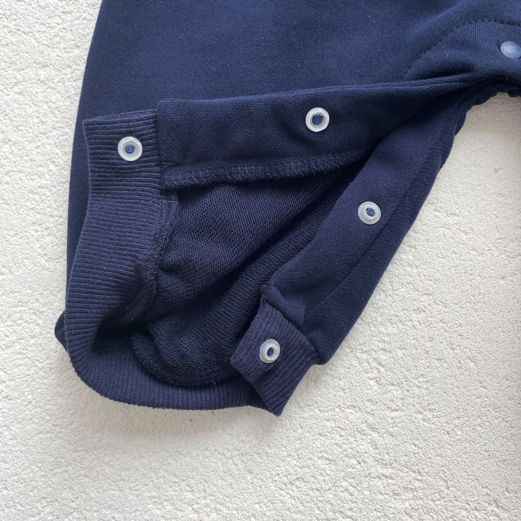 Áo Liền Quần Tay Dài In Hình Mặt Cười Dễ Thương Giữ Ấm Mùa Thu Cho Bé Trai / Gái 0-24 Tháng Tuổi