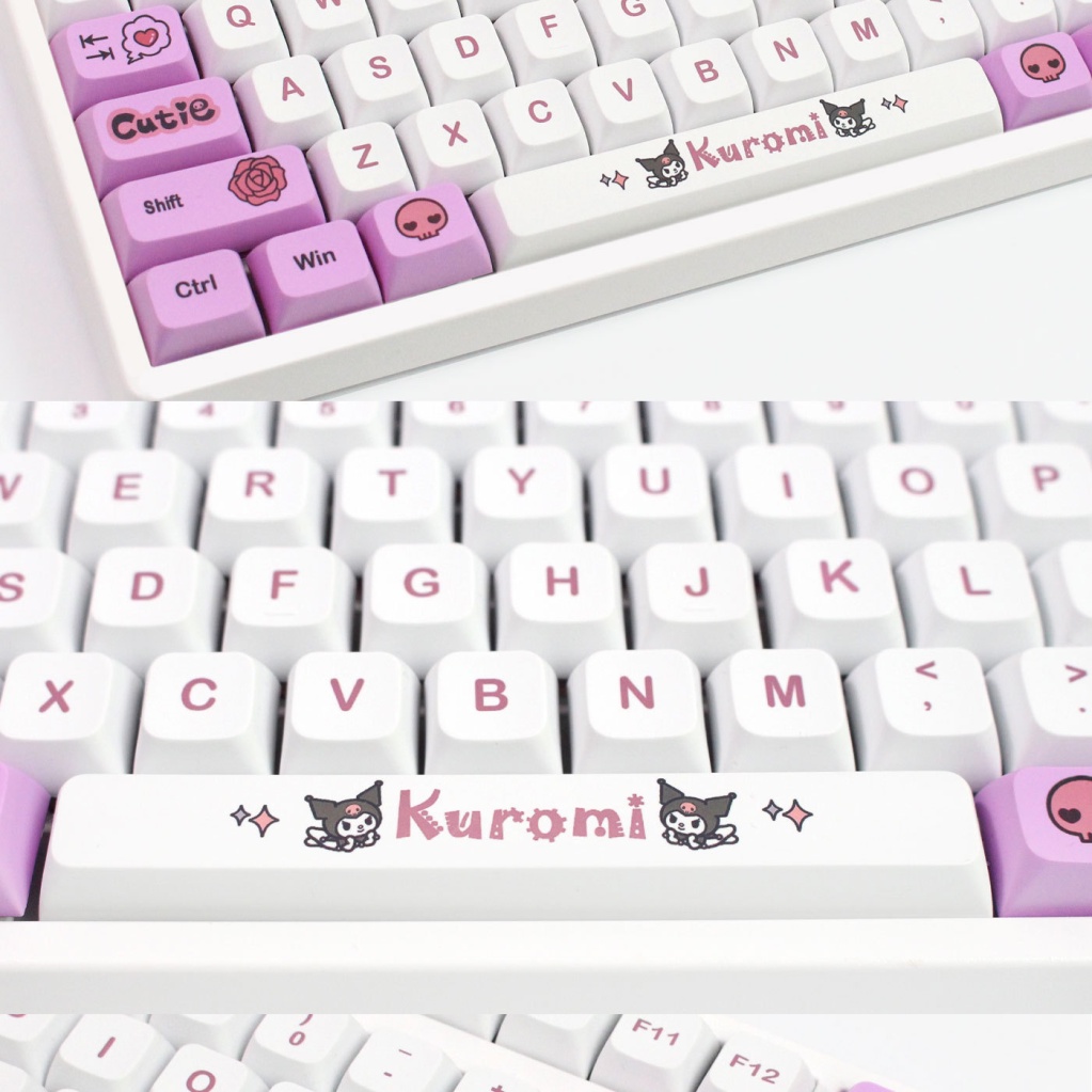 Keycaps Kulomi dễ thương, XD, 131 phím, thăng hoa nhiệt PBT, bàn phím thích hợp cho switch vệ tinh
