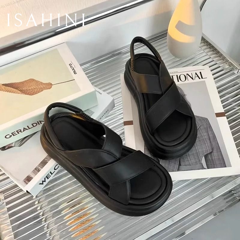 ISAHINI  dép sandal nữ dép đi biển dép đế cao Thoải Mái Xinh Xắn   Phong cách Độc đáo Hàn Quốc fashion B98G1TH 37Z230910