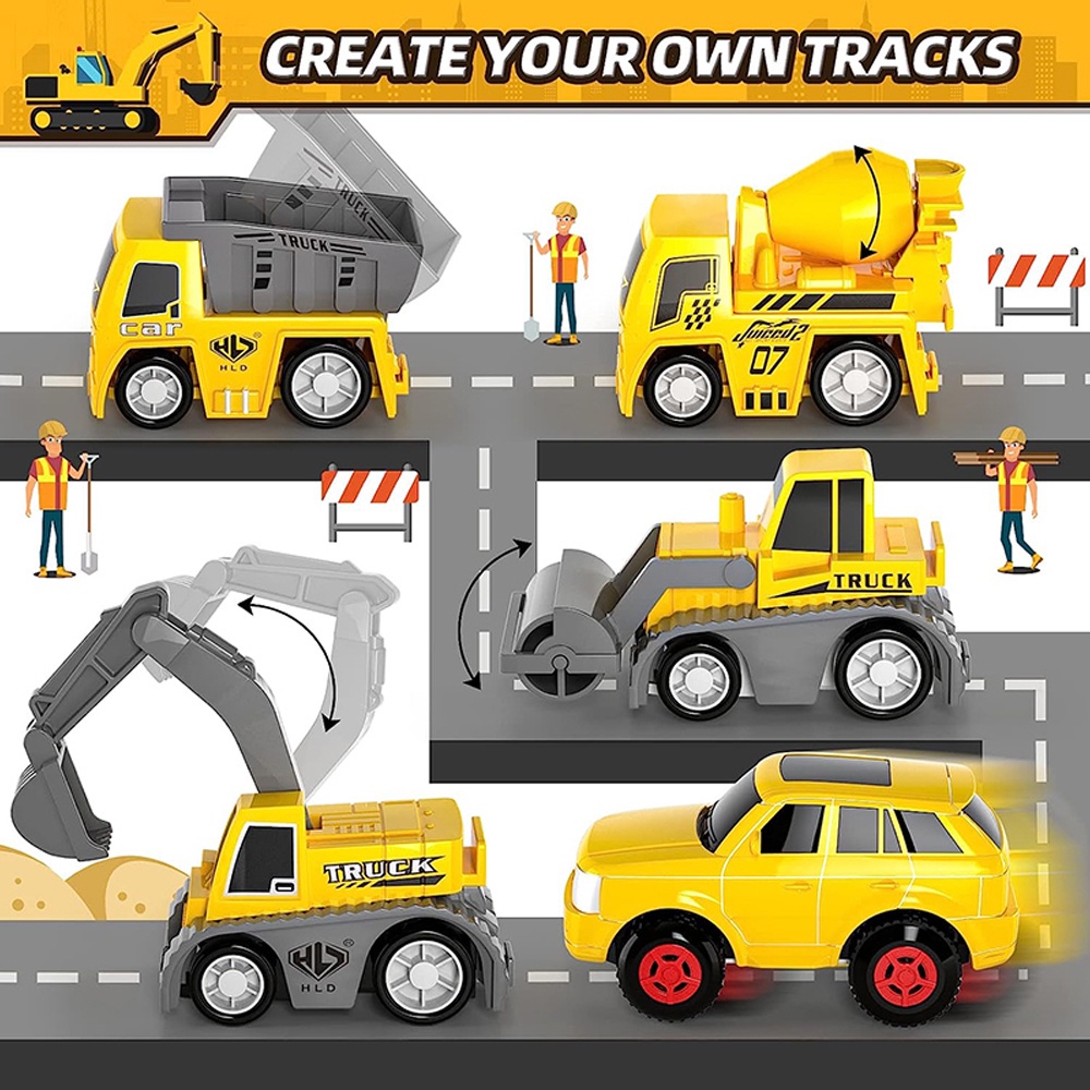 CONSTRUCTION RACE TRACKS FOR KIDS BOYS TOYS CAR TOY FLEXIBLE TRACK PLAYSET DIY RAILWAY