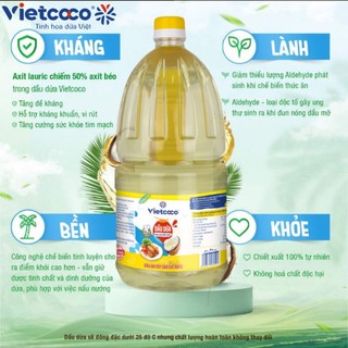 Dầu dừa vietcoco chai 2 lít – dầu ăn dùng cho gia đình