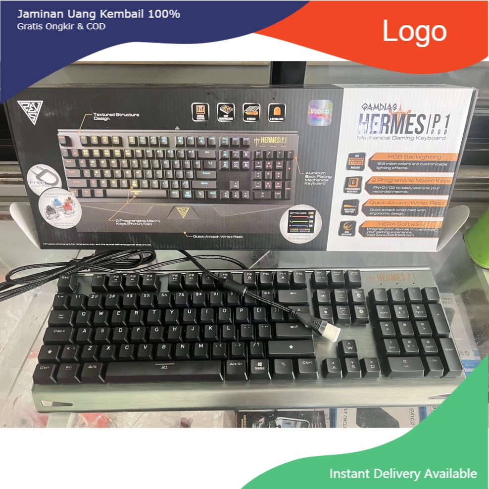 Bàn phím cơ Gamdias Hermes P1 LED RGB - Mã hàng: SP002224 i | BigBuy360 - bigbuy360.vn