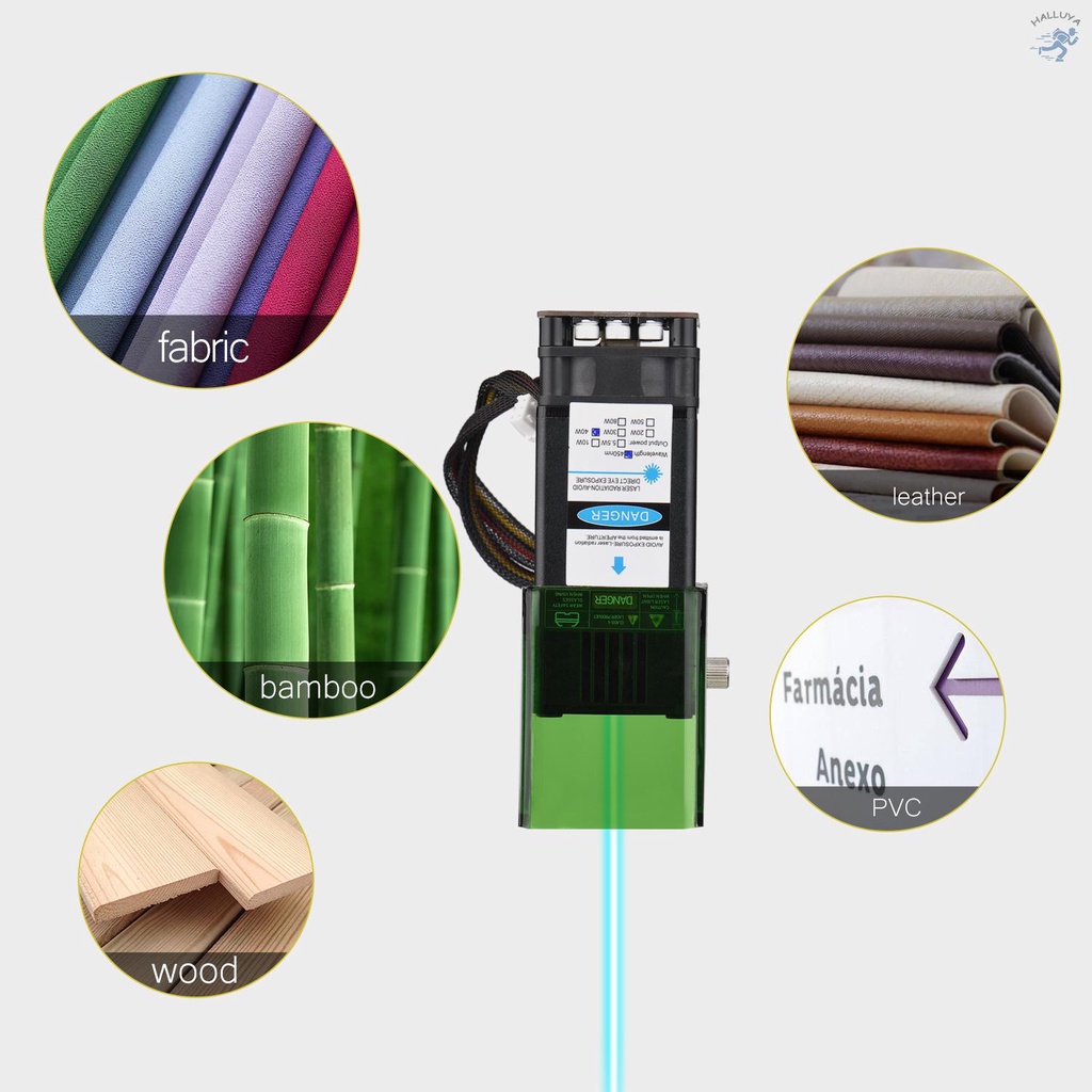 450nm 20W Laser Module with Protective Cover Adjustable Focal Length Laser Engraving Head High Speed Laser Engraver Cutter 3D Printer CNC Router Laser Module for DIY Craft Wood Leather Fabric Paper Cutting Engraving