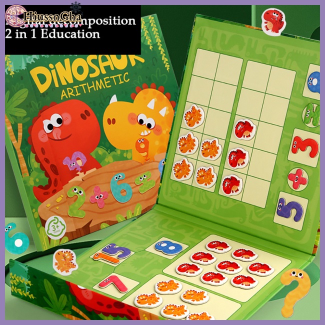 Sách Khủng Long Từ Tính Làm Toán Học Cho Bé Trai Bé Gái