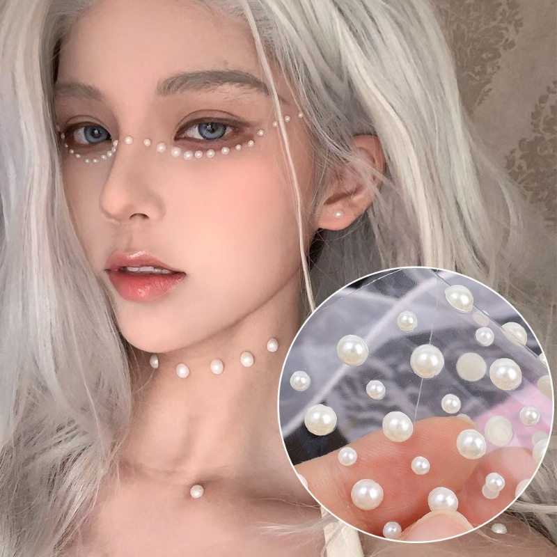 Hạt Kim Cương Giả Màu Bạc Nhiều Màu / Hình Xăm Dán Mặt / Mắt / Mặt Trang Điểm Tiệc Tùng diy