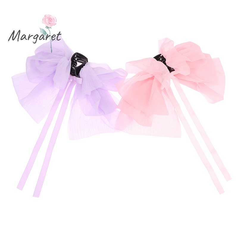 Kẹp Tóc Đính Nơ Ruy Băng Mới Thanh Lịch Cho Nữ