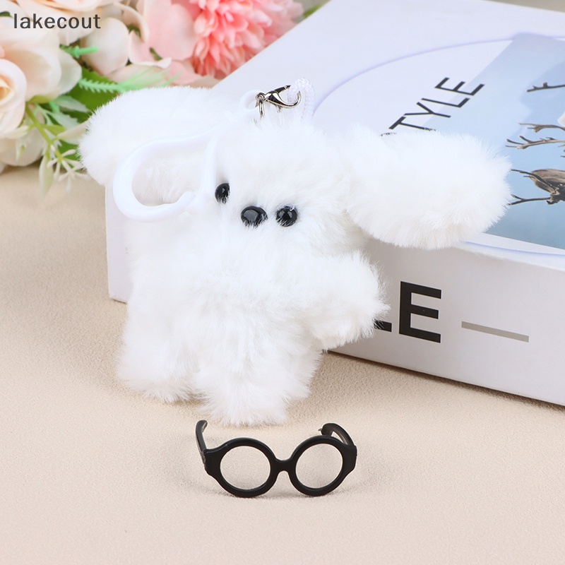 1 Đồ chơi nhồi bông Mềm Hình Cún Đeo Kính Mắt Trang Trí Xe Hơi