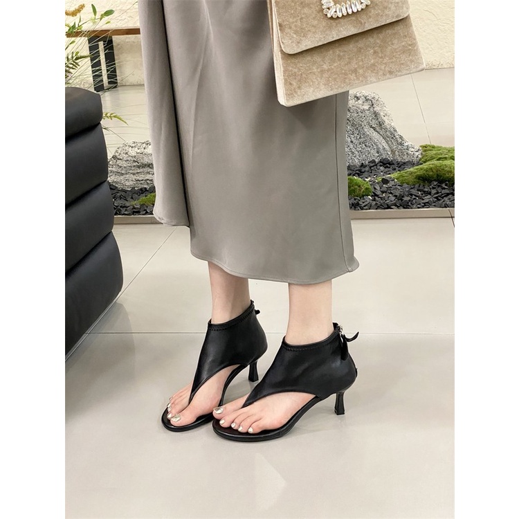 Giày Cao Gót Mũi Nhọn Phối Khóa Kéo Sau Thời Trang Dành Cho Nữ