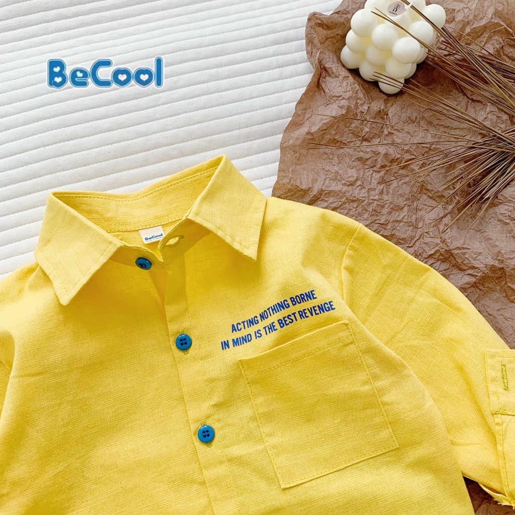 Áo Sơ Mi Dài Tay Cho Bé Trai Áo Sơ Mi DATE, Áo Sơ Mi Dài Tay Cho Bé Từ 10 đến 26kg BAOBAOKIDS