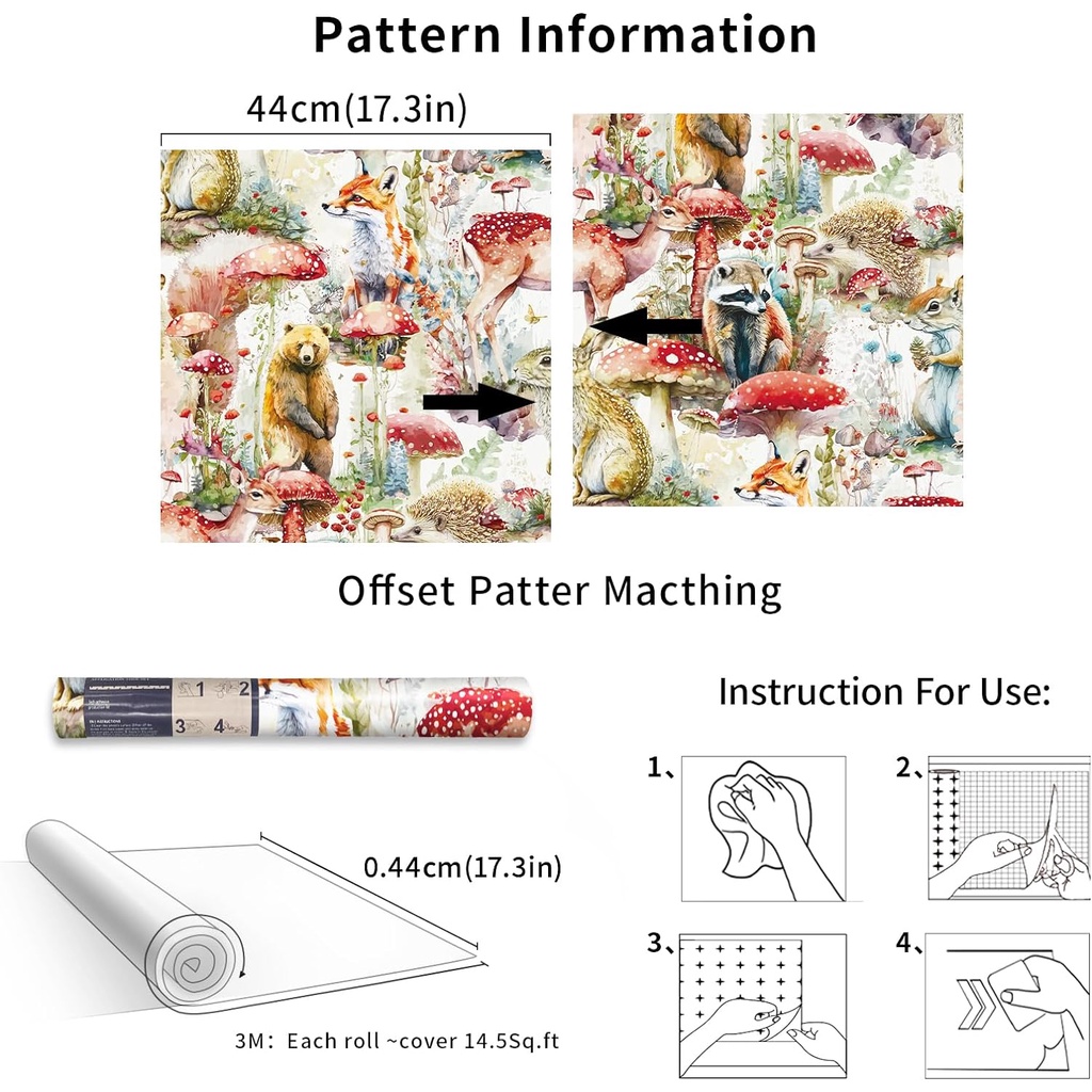 Giấy Dán Tường Hình Nấm Phong Cách boho Cho Phòng Ngủ / Phòng Tắm