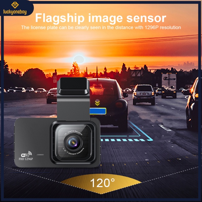 Camera Hành Trình wifi 3 "ips Hai Mặt Trước Và Sau 120 Độ° Máy Ghi Âm Lái Xe Góc Rộng