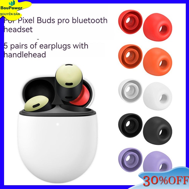 Boupower 5 Cặp Nút Bịt Tai Nghe bluetooth Bằng Silicon Chống Bụi Cho pixel buds pro