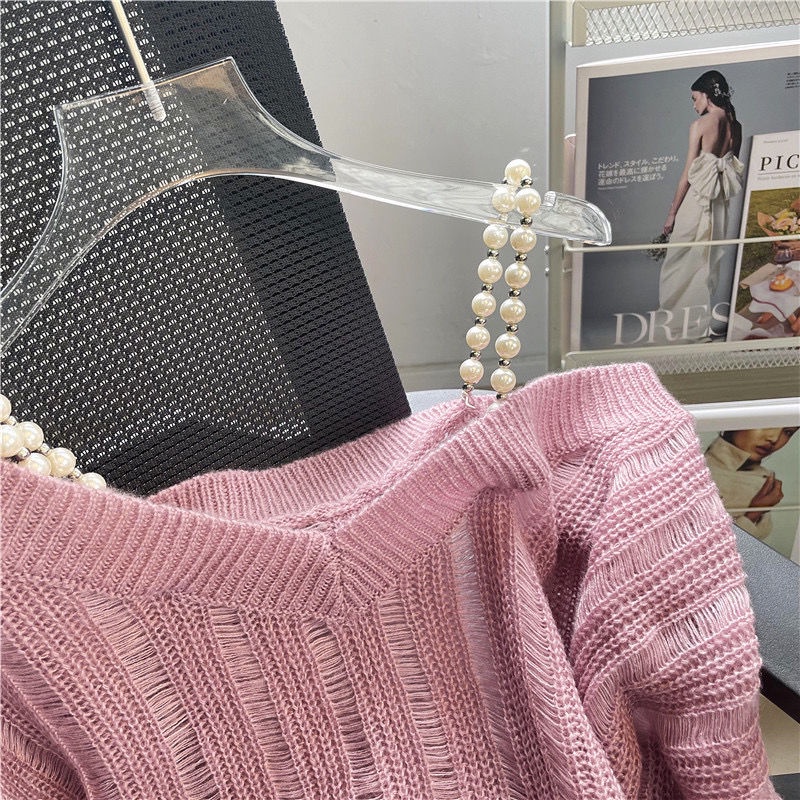 Áo sweater Chui Đầu Dáng Rộng Trong Suốt Thoải Mái Thời Trang Xuân Hè 2023