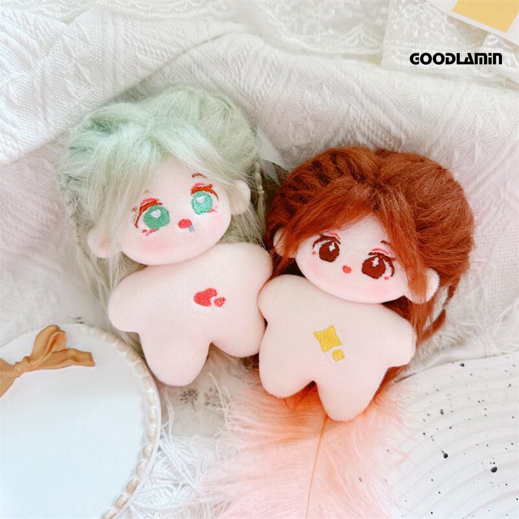 Goodlarxx Búp Bê Nhồi Bông 10cm Thêu Hình Mặt Gấu Trúc Tóc Dài Mặc Đồ Dễ Thương Điện Tử