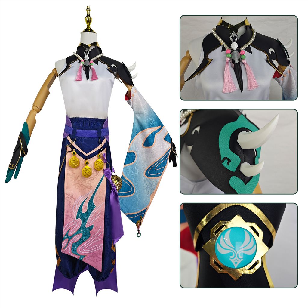 Genshin Impact Xiao Cosplay Costume Kimono Uniform Shoes Wig Anime Game Halloween