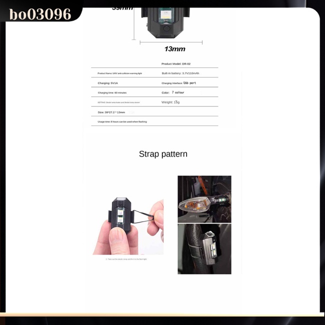 Bo Đèn led Nhấp Nháy Cảnh Báo Gắn Đuôi Xe Máy Có Thể Sạc Lại