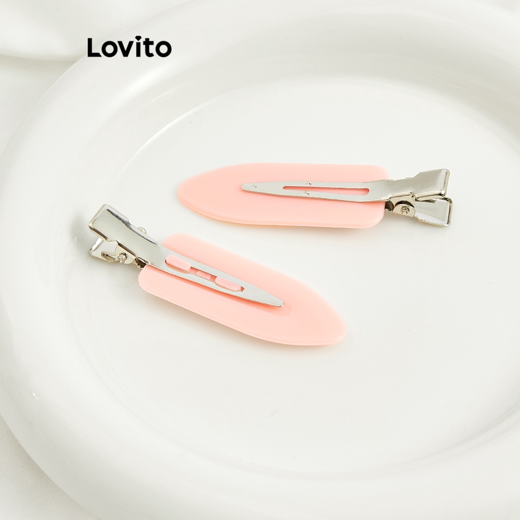 Kẹp tóc Lovito kim loại màu trơn thường ngày cho nữ L63AD096