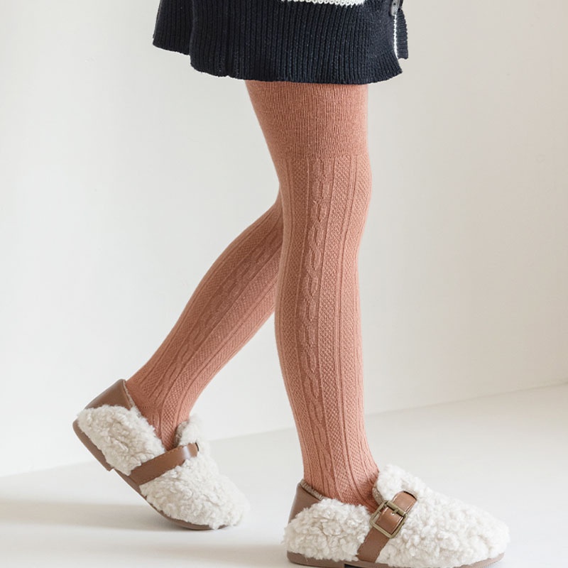 Bobora Vớ cotton Mềm Giữ Ấm Màu Trơn Cho Bé Gái