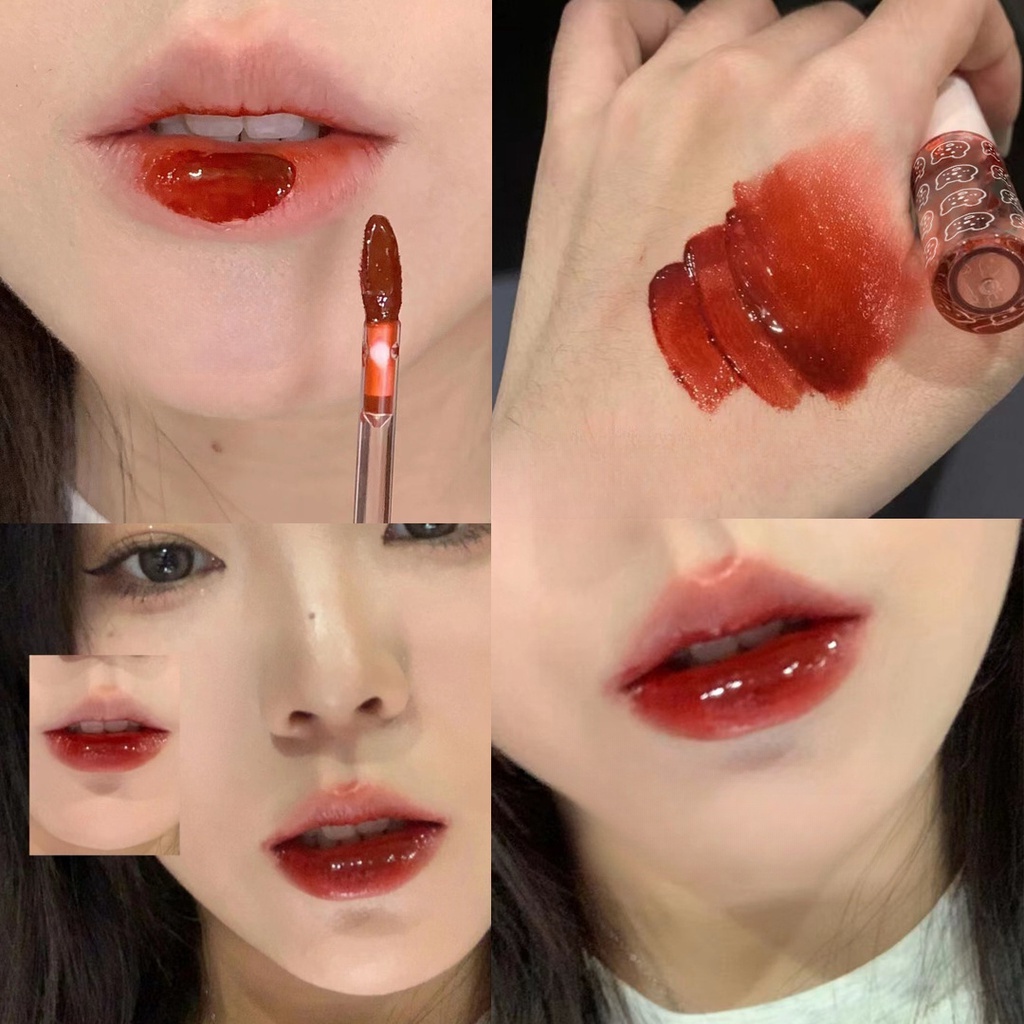 Son Kem Bóng CAPPUVINI Gấu Hồng Bubbly Bear Lip Glaze Ombre Gấu Xanh Hồng Căng Bóng Mềm Mịn