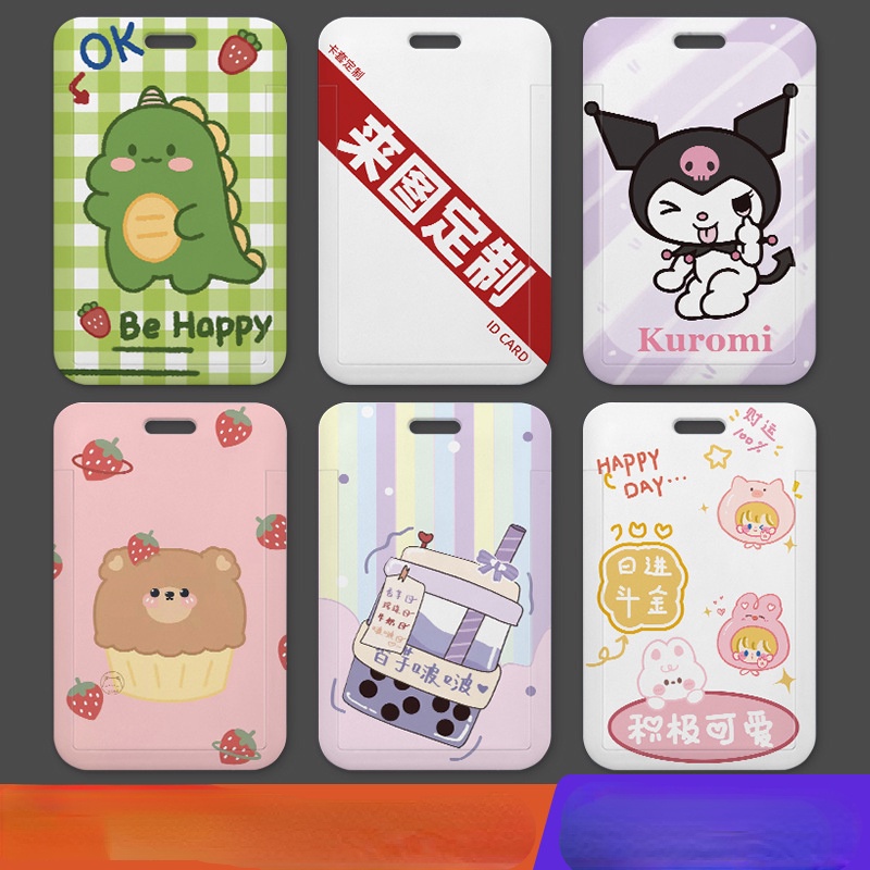 Bao Đựng Thẻ Bằng Nhựa abs In Hoạt Hình sanrio Dễ Thương Cho Học Sinh Ốp