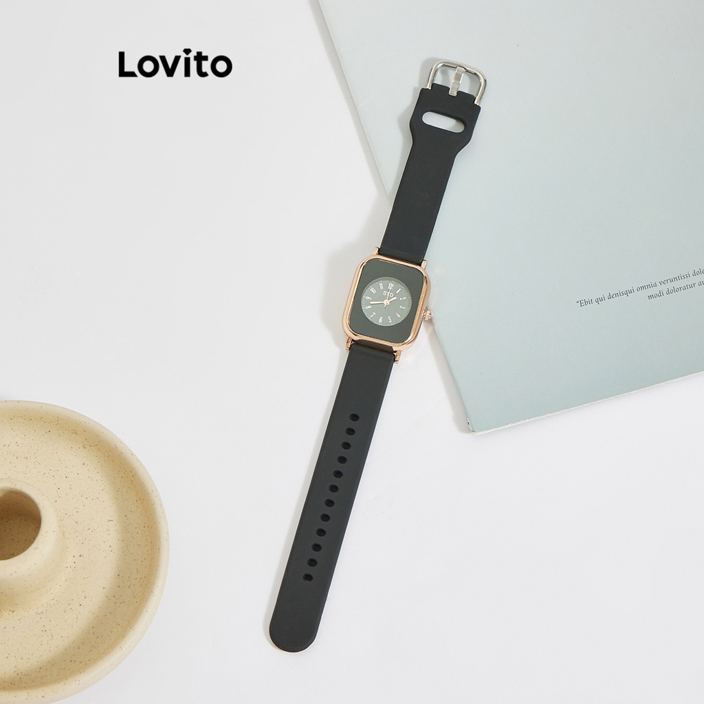 Đồng hồ điện tử Lovito màu sắc tương phản phong cách thường ngày dành cho nữ L60AD170
