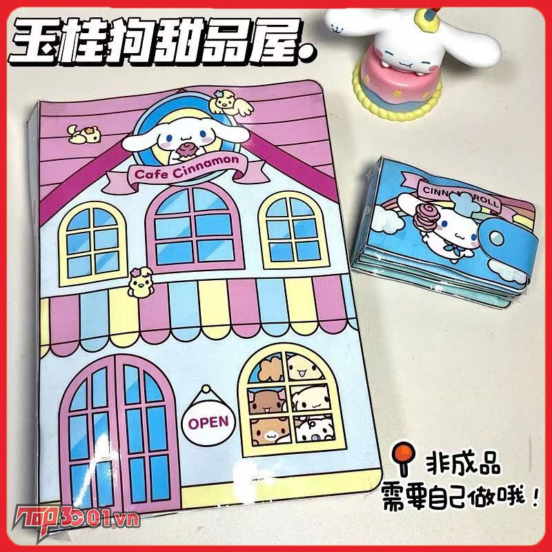 Sanrio Kuromi Cinnamoroll Handmade Tự Làm Sách Giải Nén Trò Chơi Vui Nhộn Cuốn Sách Êm Sách Tự Làm Đồ Chơi Chất Liệu-top3C01