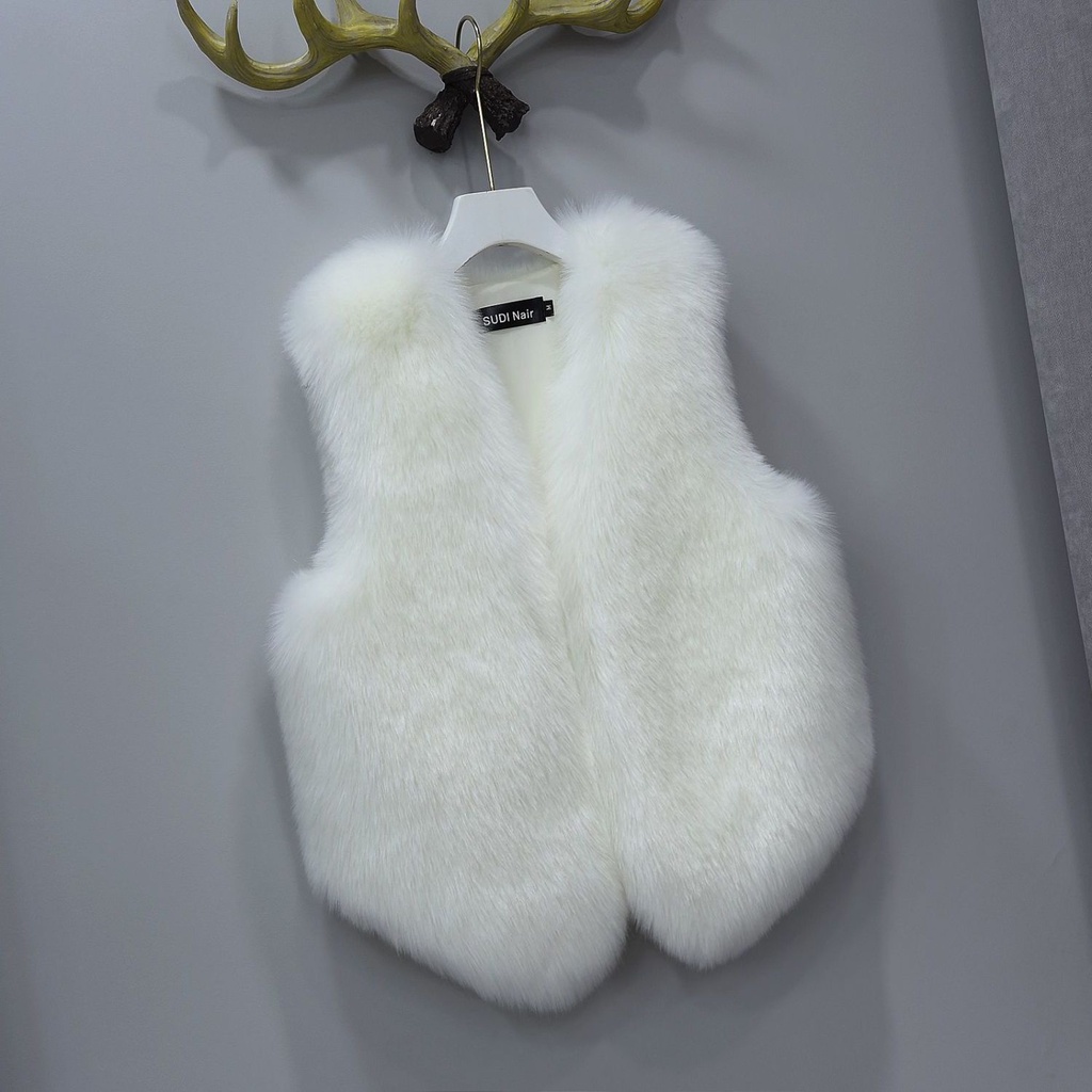 Áo Khoác Lông Thỏ Không Tay Thời Trang Thu Đông Mới Cho Nữ