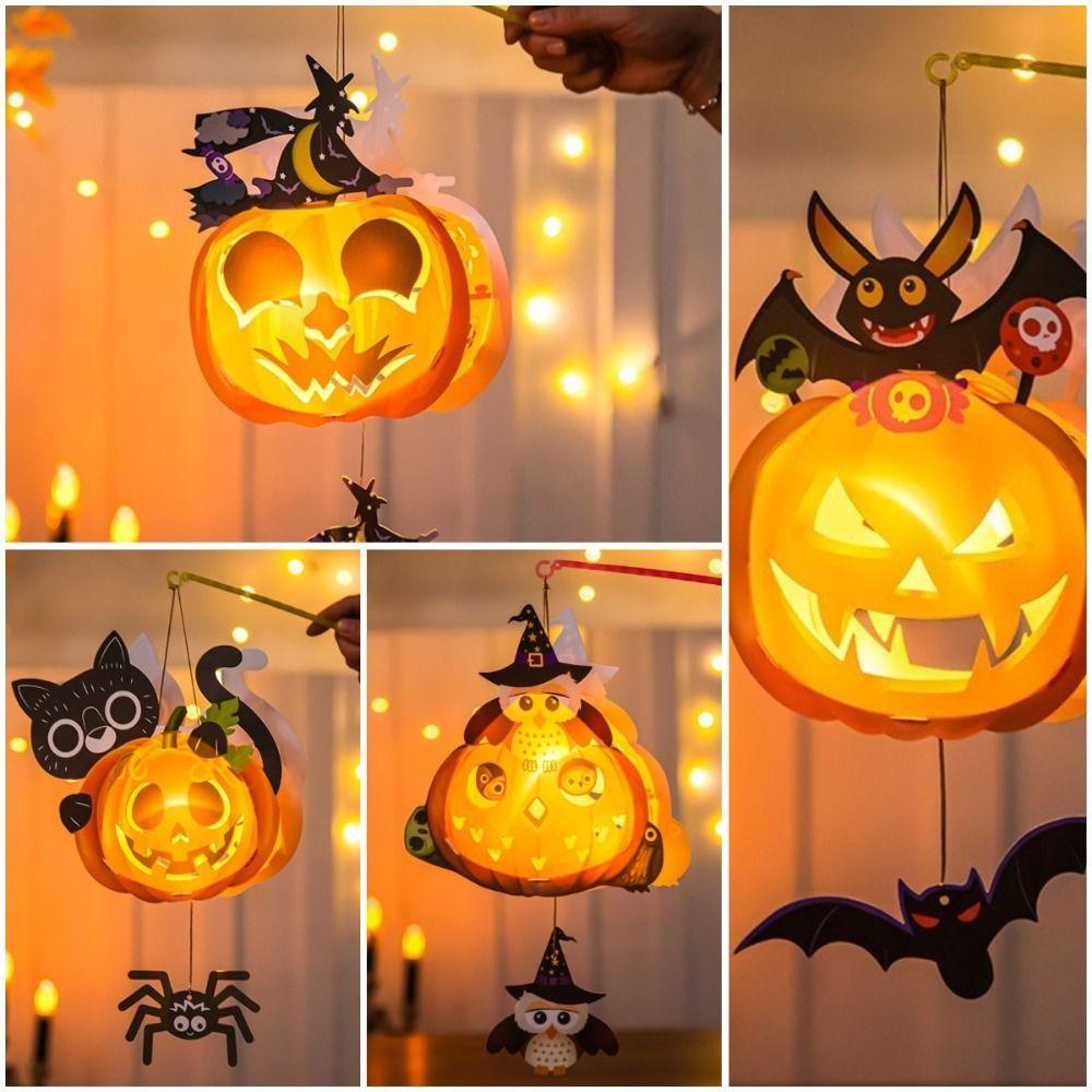 Umbub Đèn Lồng Bí Ngô halloween Phát Sáng diy Trang Trí Tiệc halloween Cho Trẻ Em