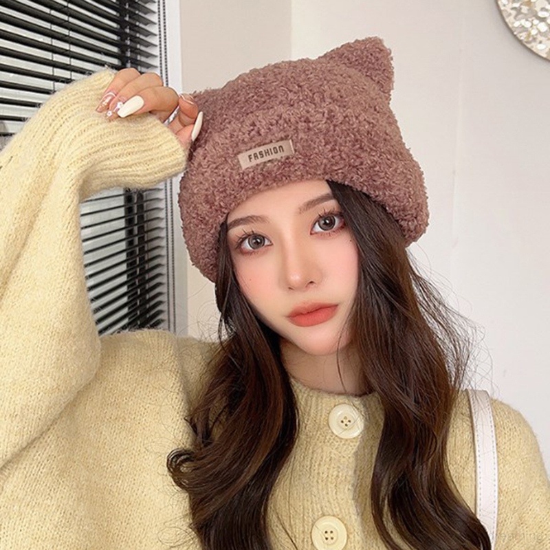 Mũ Len Dày Dặn Giữ Ấm Tai Cho Nữ