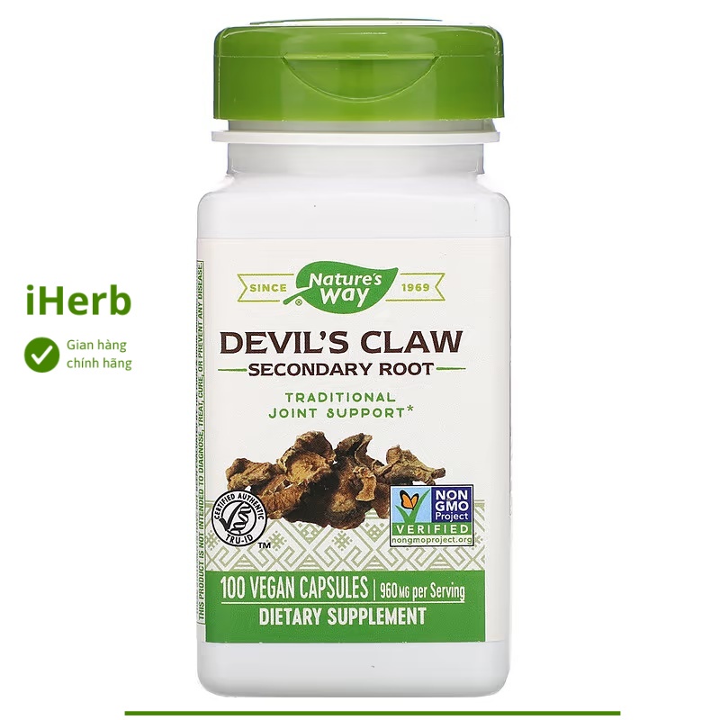Viên uống Devil's Claw Secondary Root 960 mg Nature's Way (100 viên) - iHerb Việt Nam