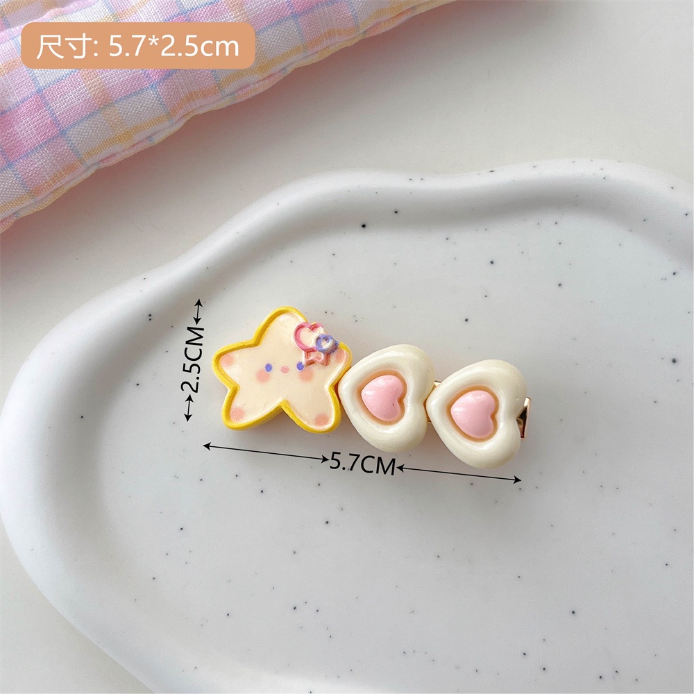 Dễ Thương Kẹp Tóc Hình Ngôi Sao / Mặt Trăng / Thỏ Màu Vàng Xinh Xắn Cho Nữ