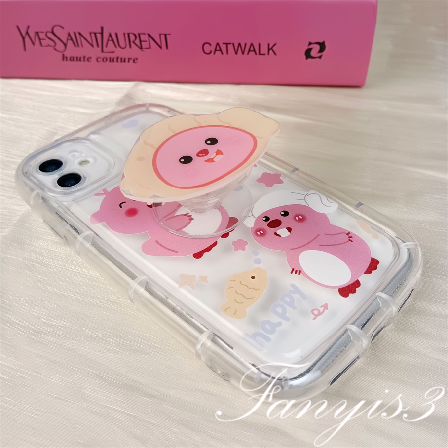 Ốp Điện Thoại Dẻo Họa Tiết Hoạt Hình Dễ Thương Kèm Giá Đỡ Cho iphone 15 14 13 12 11 pro max x xr xs max 8 7 plus se 2020