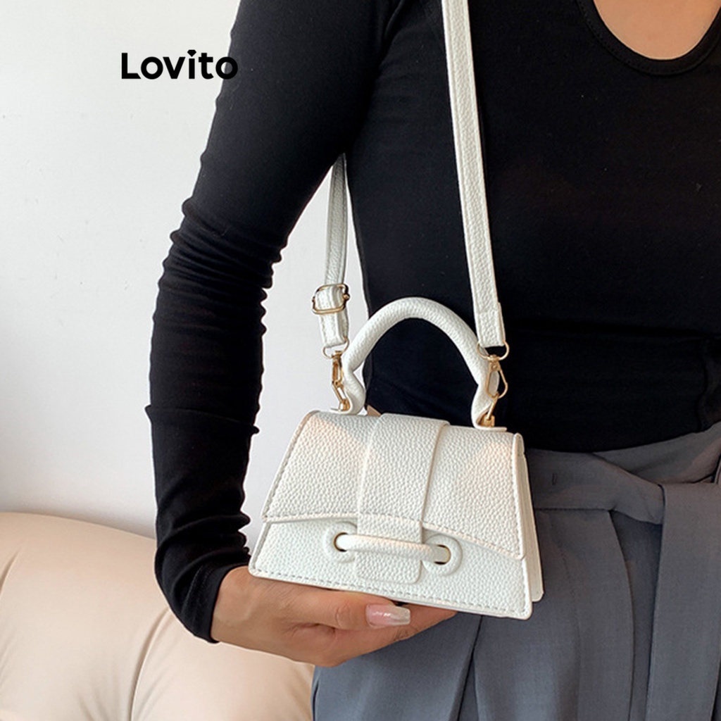 Lovito Túi tote đeo vai cơ bản trơn thể thao cho nữ LNA28323