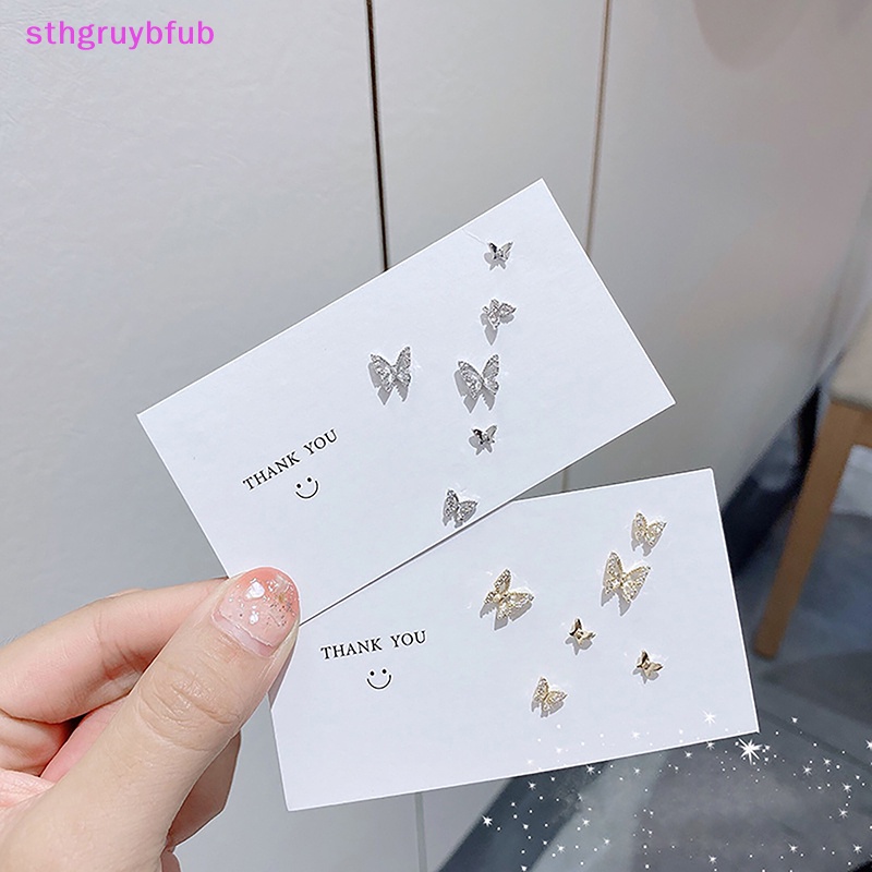 Sthb set 6 Khuyên Tai Đính Đá zircon Đơn Giản Cho Nữ vn