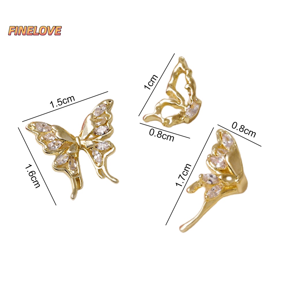 1 Phụ Kiện Trang Trí Móng Tay Chống Rơi Hình Cánh Bướm Ba Chiều Lấp Lánh diy