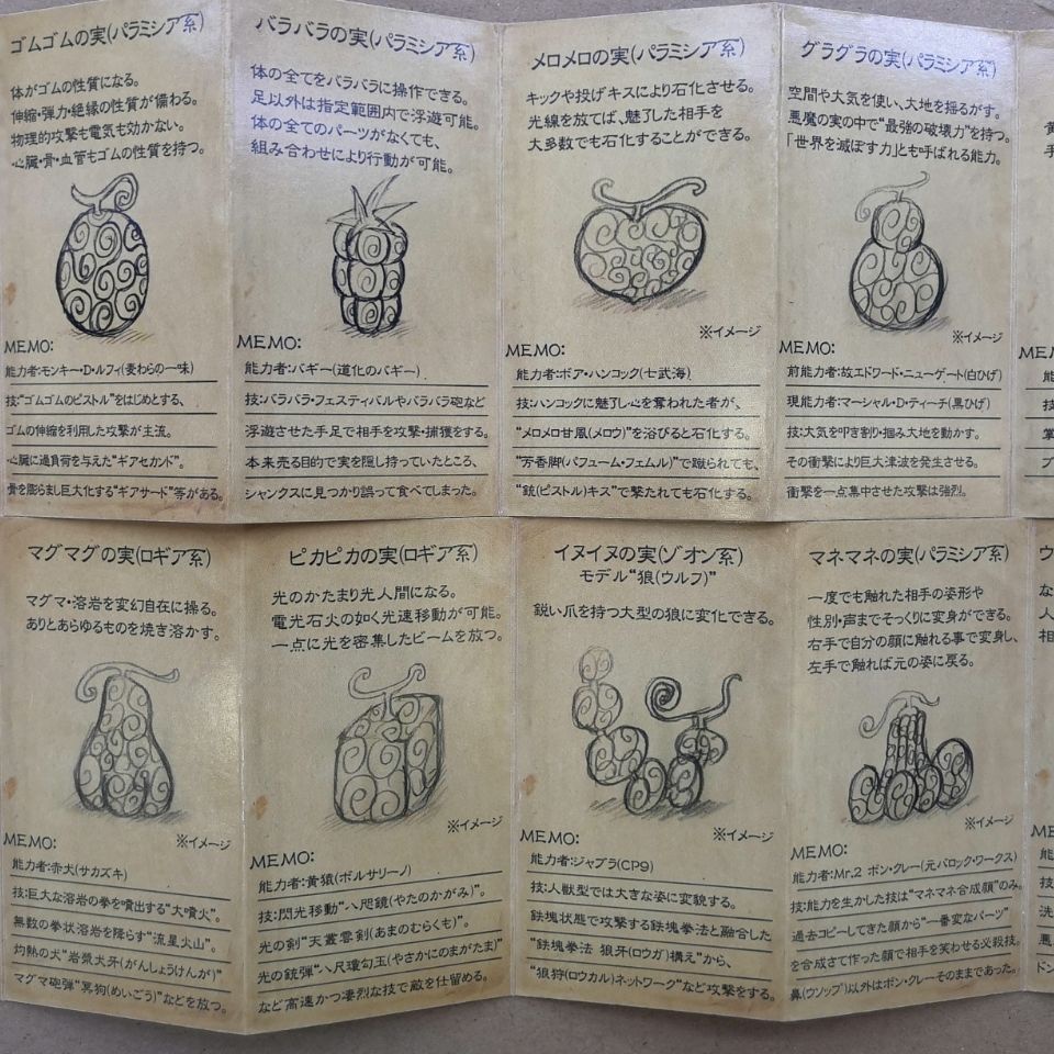 One piece trái ác quỷ One Sách Cao Su Sưu Tầm Hình Trái Cây Ác Quỷ / ace / luffy